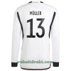 Tyskland Muller 13 Hjemme VM 2022 - Herre Langermet Fotballdrakt